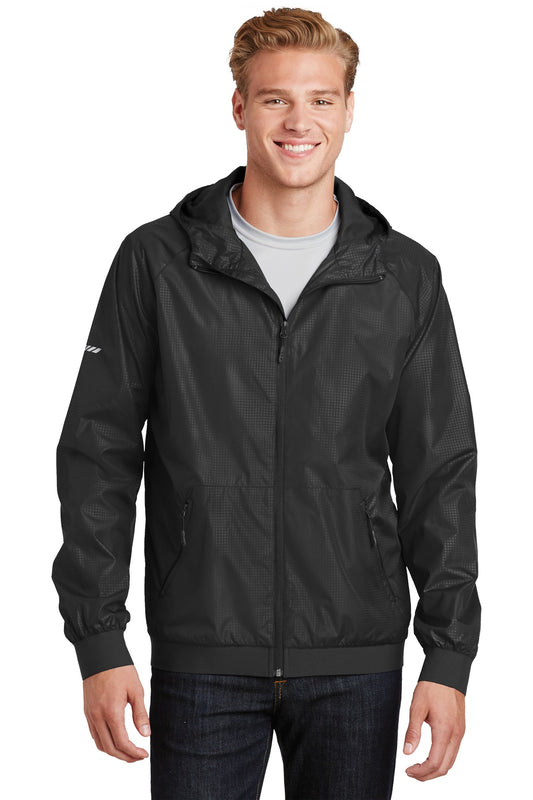 Sport-Tek ®  Embossed Hooded Wind Jacket. JST53