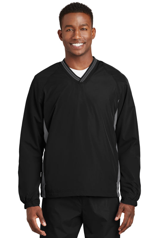 Sport-Tek ®  Tipped V-Neck Raglan Wind Shirt. JST62