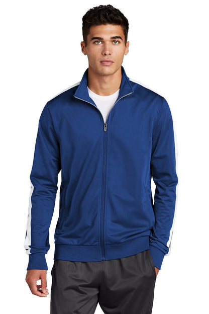 Sport-Tek  ®  Tricot Sleeve Stripe Track Jacket. JST94