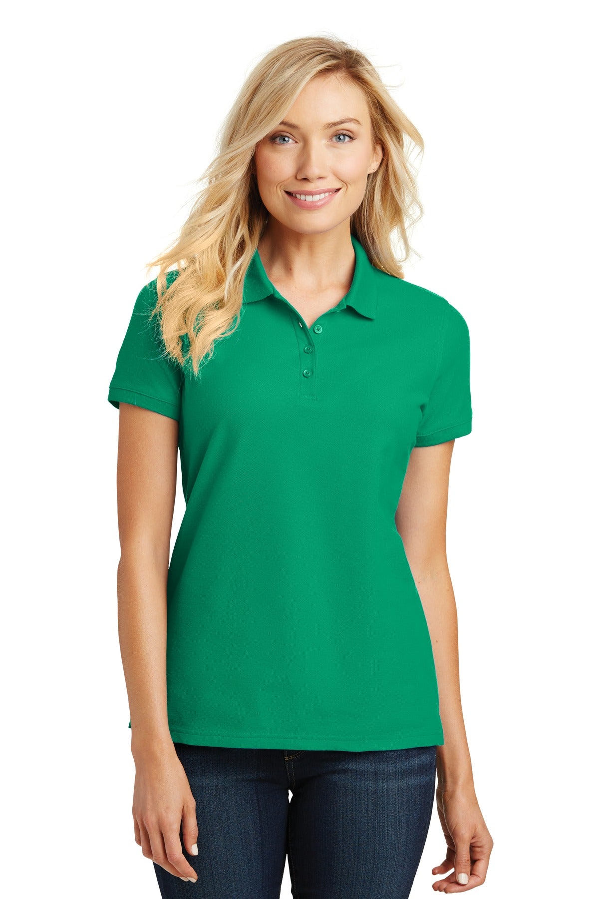 Port Authority® Ladies Core Classic Pique Polo. L100 - Bright Kelly Green