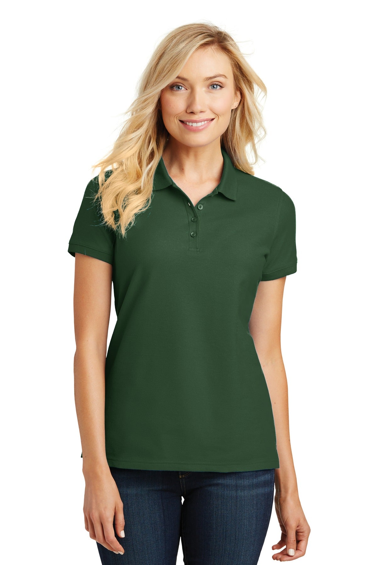 Port Authority® Ladies Core Classic Pique Polo. L100 - Deep Forest Green